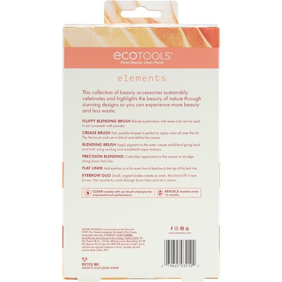 6 Blending Brushes for Eyes Eco Friendly Makeup Brush Orange Cruelty Free Vegan - Picture 9 of 13